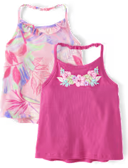 Toddler Girls Graphic Halter Tank Top 2-Pack - pink, Size: 18-24 mnths
