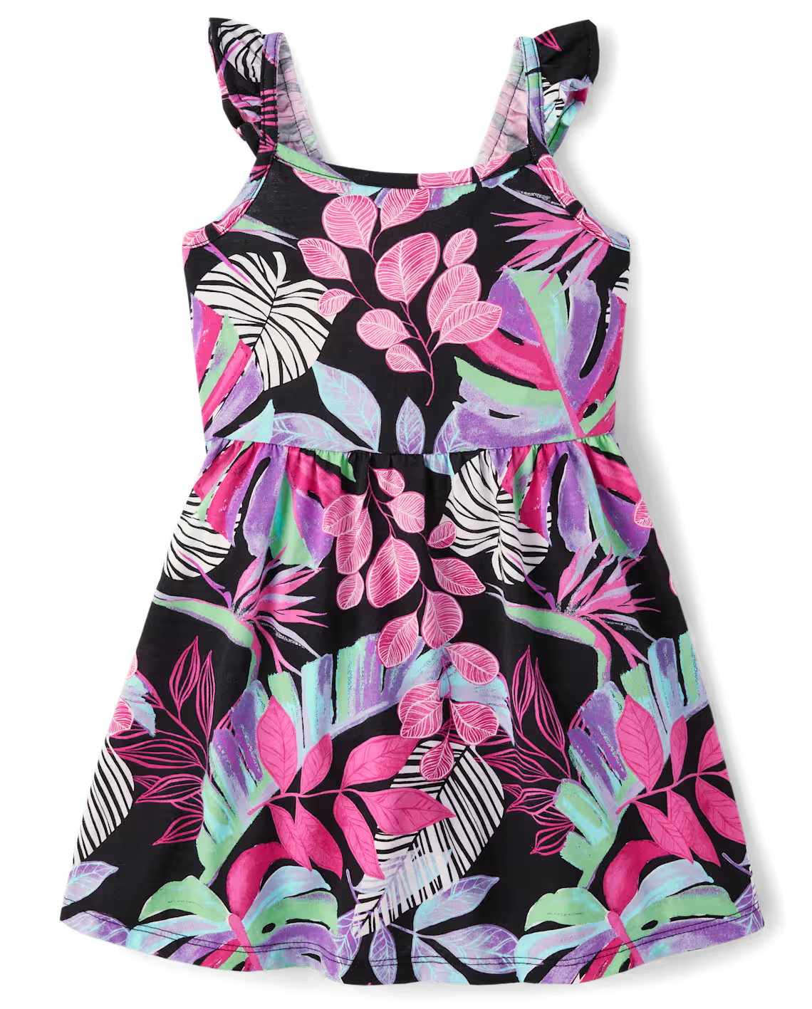 Baby And Toddler Girls Print Flutter Dress - black, Size: 6-9M