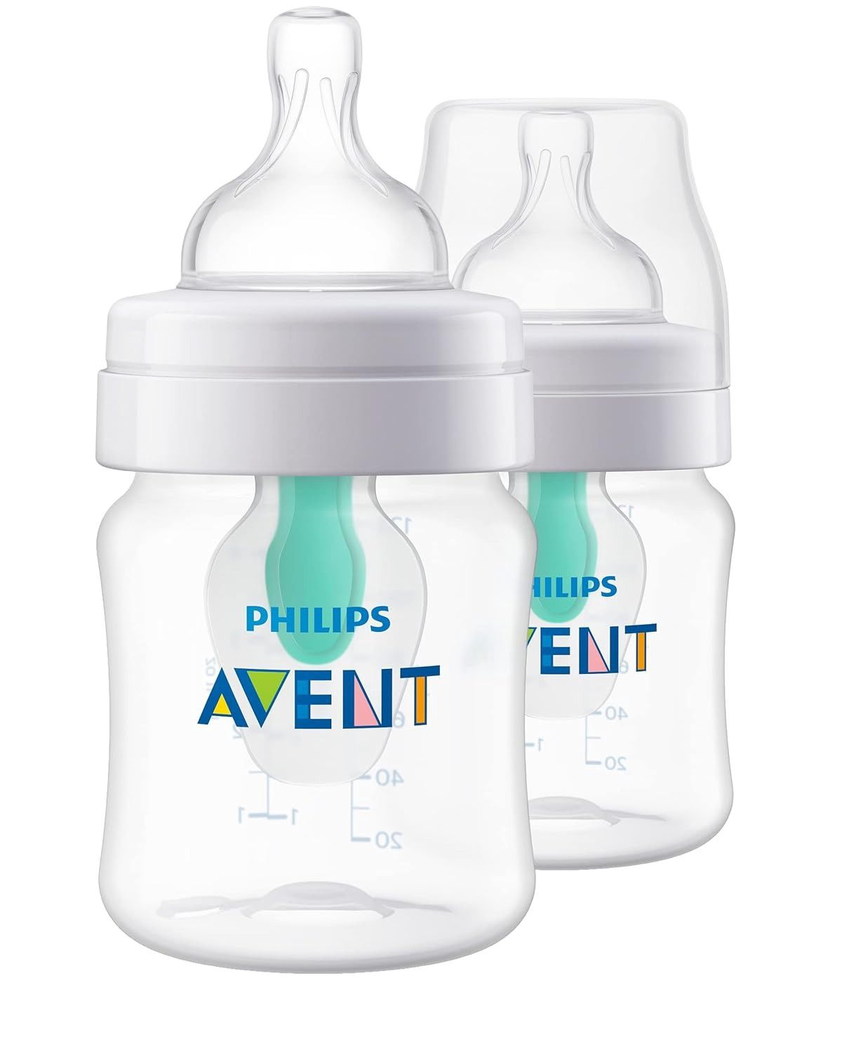 Philips Avent Anti-Colic Baby Bottles, 11oz, with Flow 3 Nipples, 2pk,, Size: 1M+