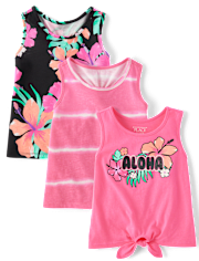 Toddler Girls Aloha Tank Top &amp; Dolphin Shorts Set