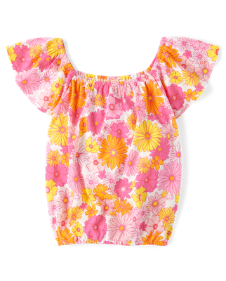 Girls Print Flutter Top