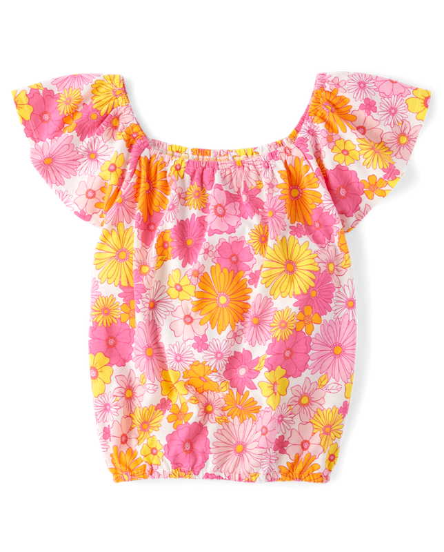 Girls Print Flutter Top