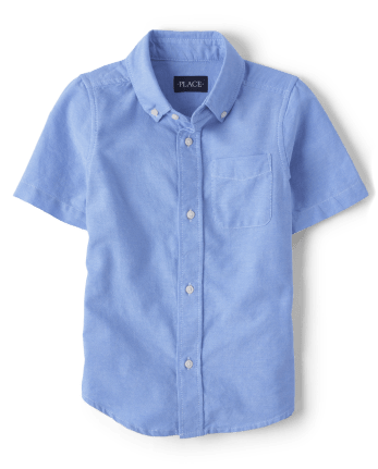 Boys Uniform Oxford Button Down Shirt - Blue