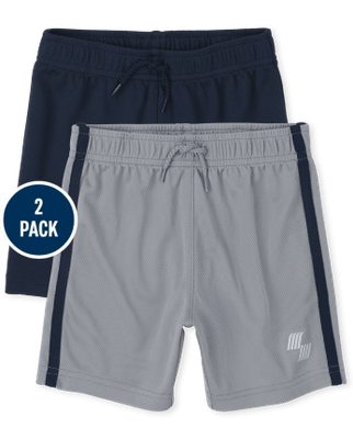 Toddler Boys Performance Basketball Shorts 2-Pack - Blue/Grey