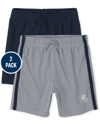 Toddler Boys Performance Basketball Shorts 2-Pack - Blue/Grey