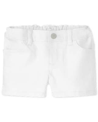Baby And Toddler Girls Twill Shortie Shorts - White