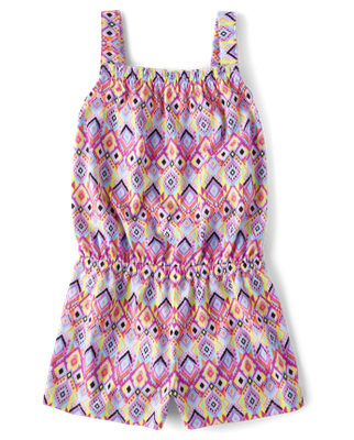 Girls Print Romper - Pastelblue
