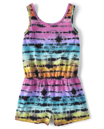 Girls Print Romper - Ultra Pink