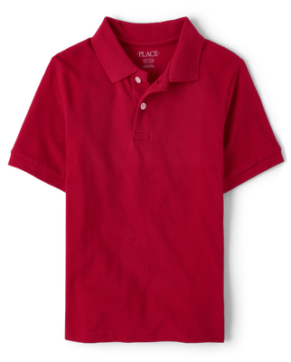 Boys Uniform Pique Polo - classic red