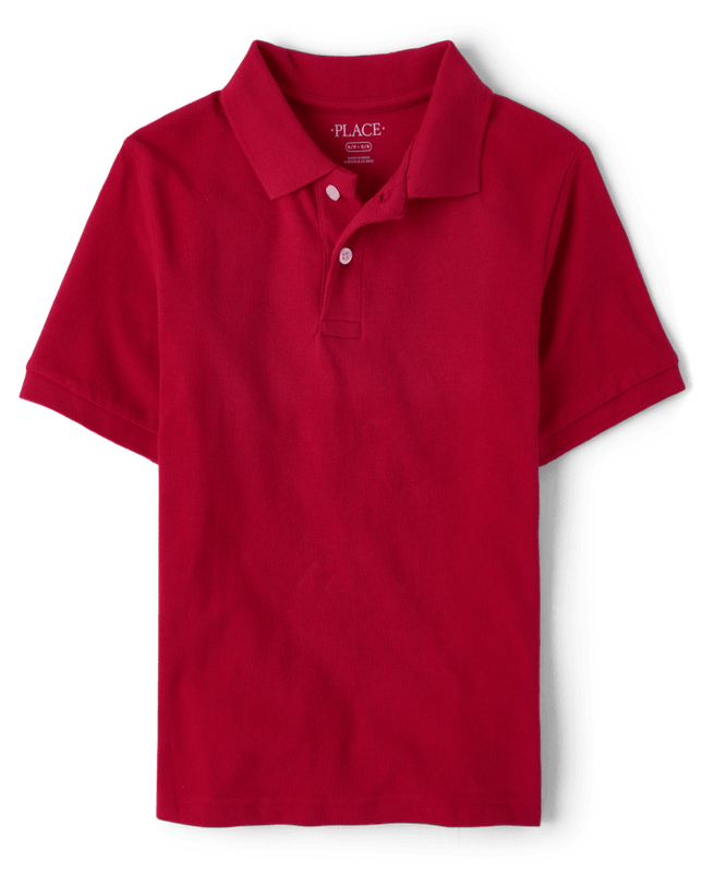 Boys Uniform Pique Polo - classic red