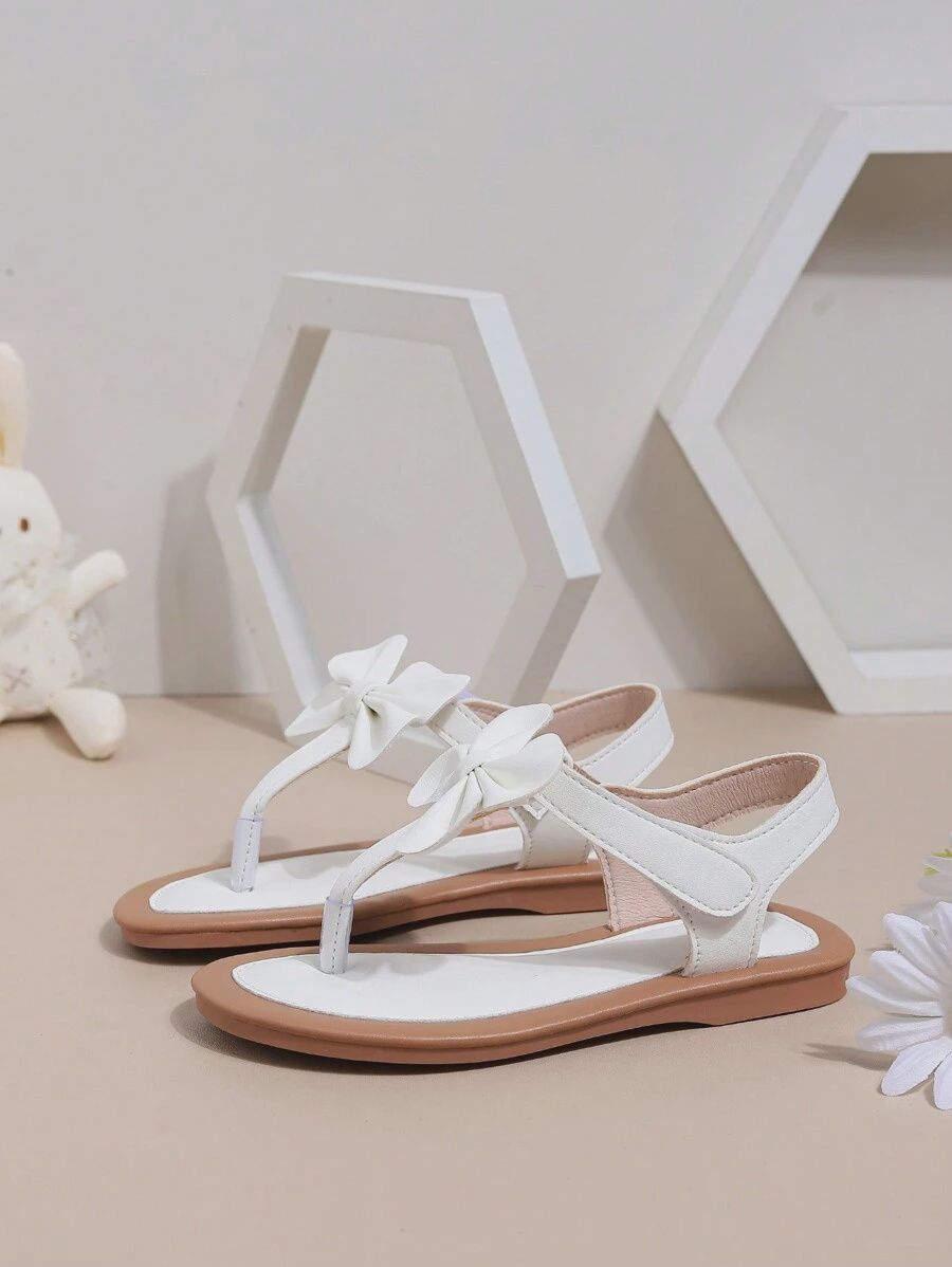 Cute Bowknot Girls' Princess Flat Sandals, Size: EUR 30/ US 12.5/ 6 yrs