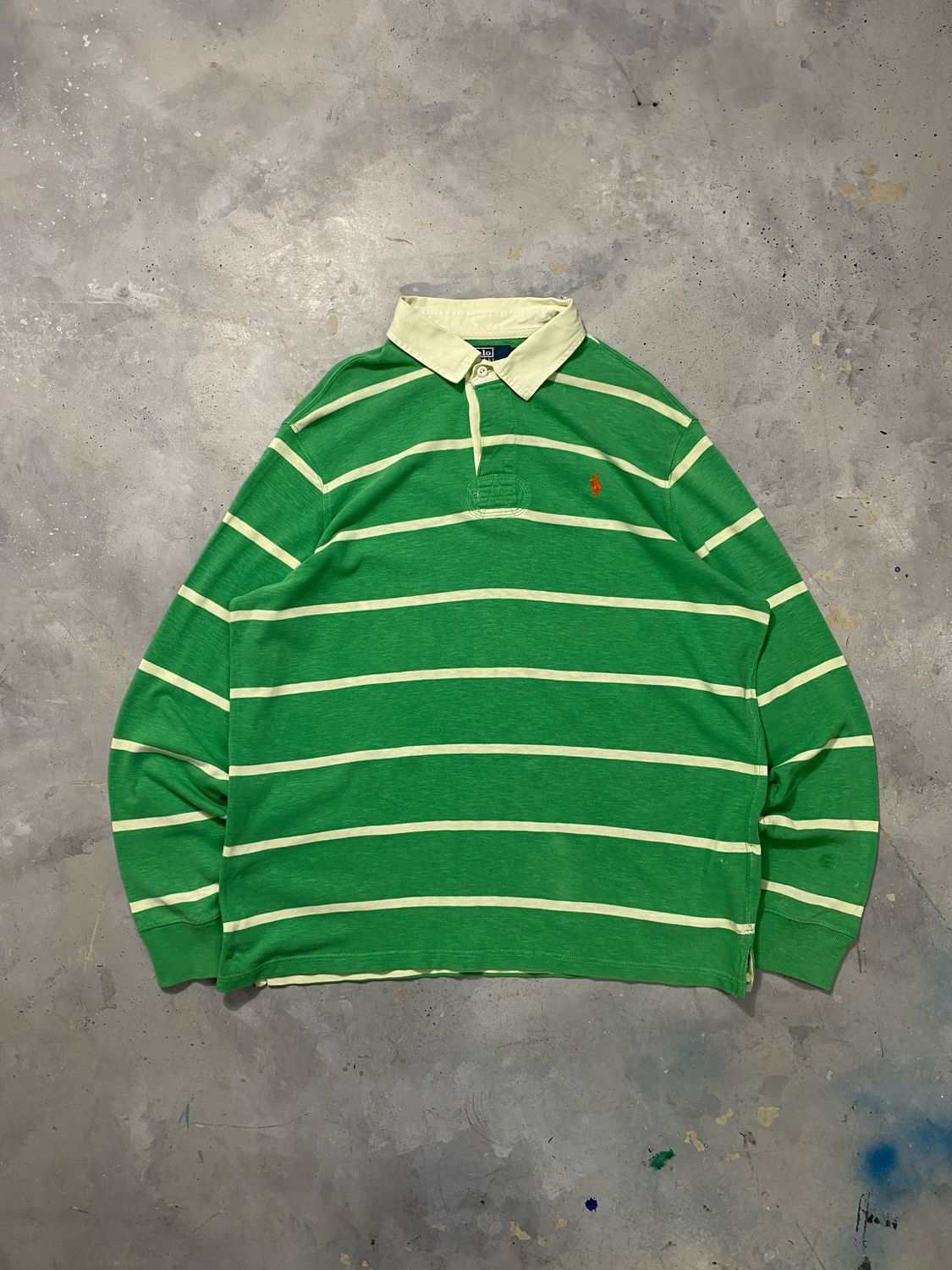 Bluza Ralph Lauren Green Stripes Polo Longsleeve XL