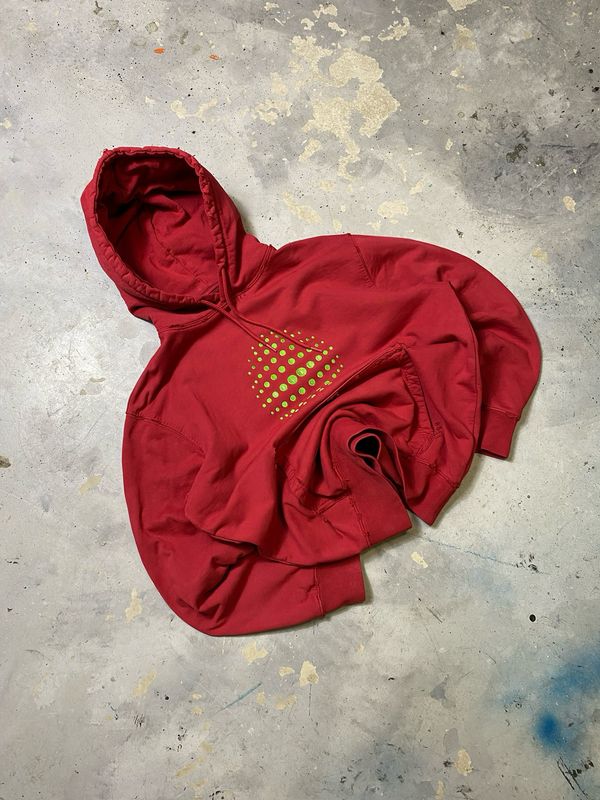 Bluza Palace Dots Distressed Hoodie Red M