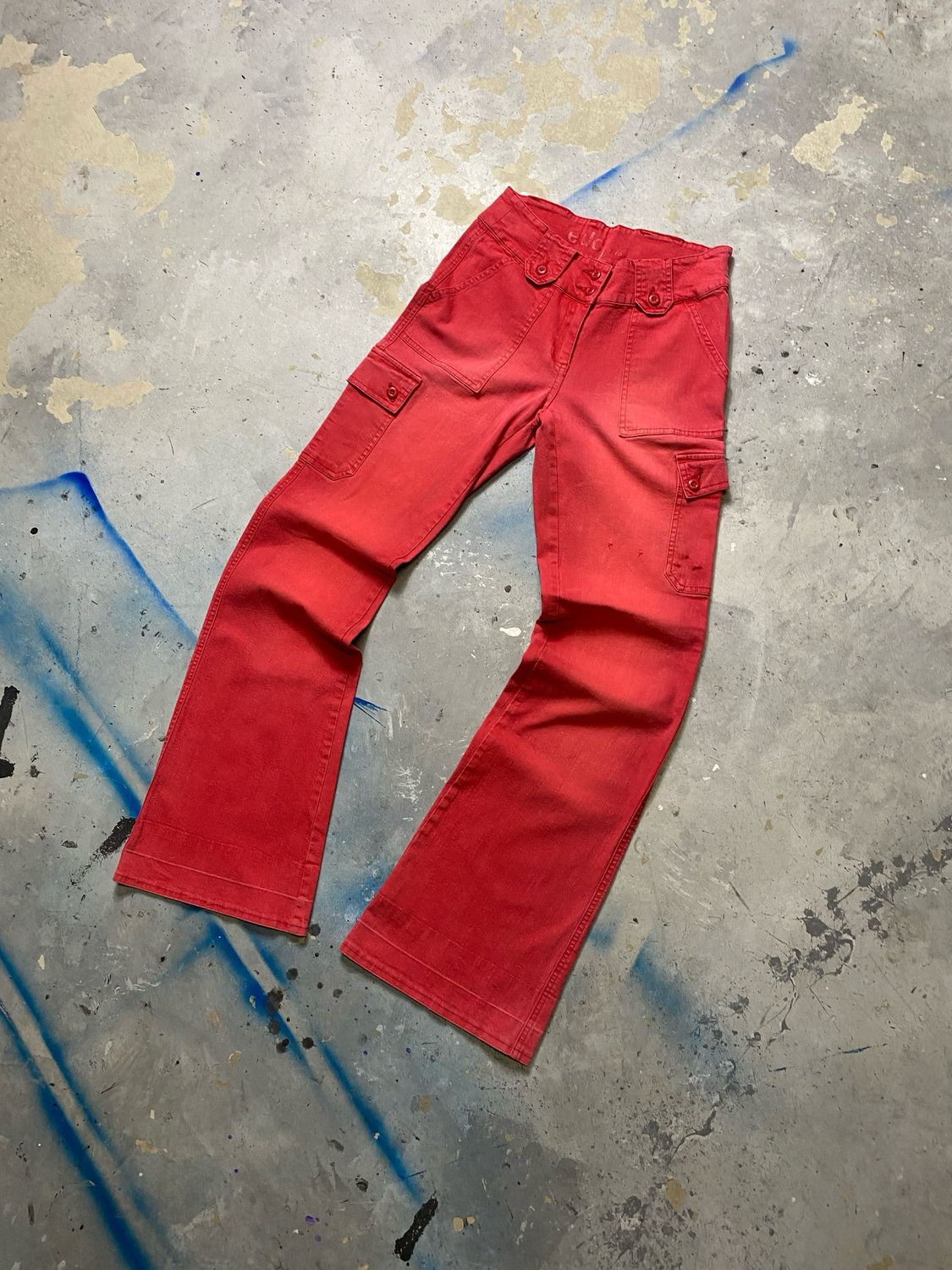 Spodnie Flared Bells 36 Jeans Red 35 cm pas
