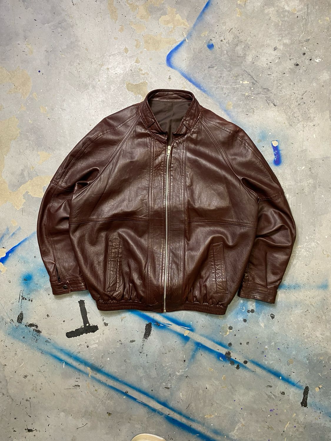 Kurtka Basic Leather Jacket Brown L