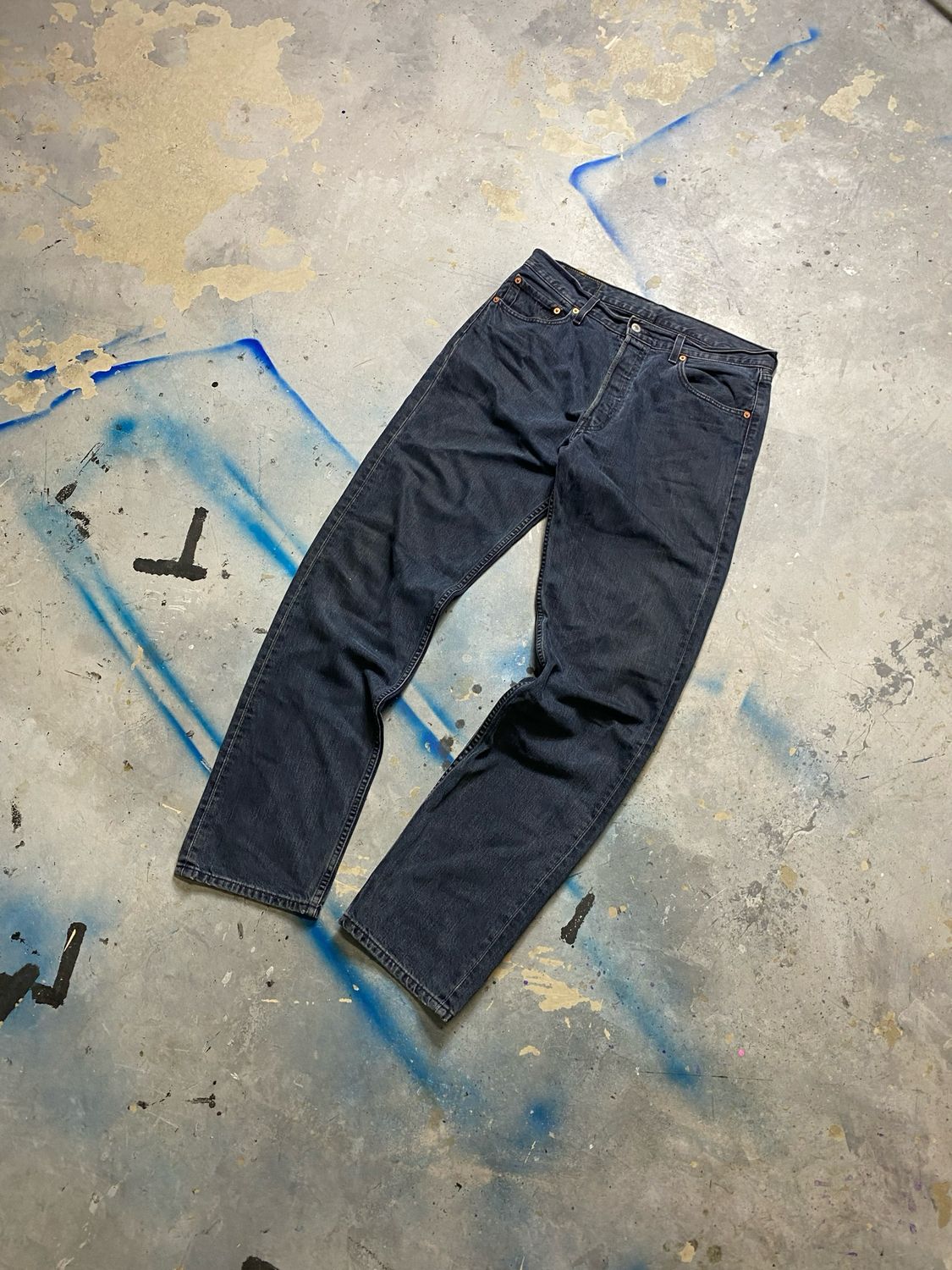 Spodnie Levis 501 34/34 Jeans Navy 44 cm pas