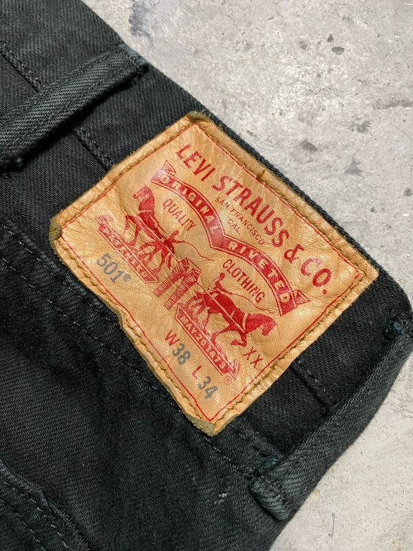 Spodnie Levis 501 38/34 Jeans Black 48 cm pas