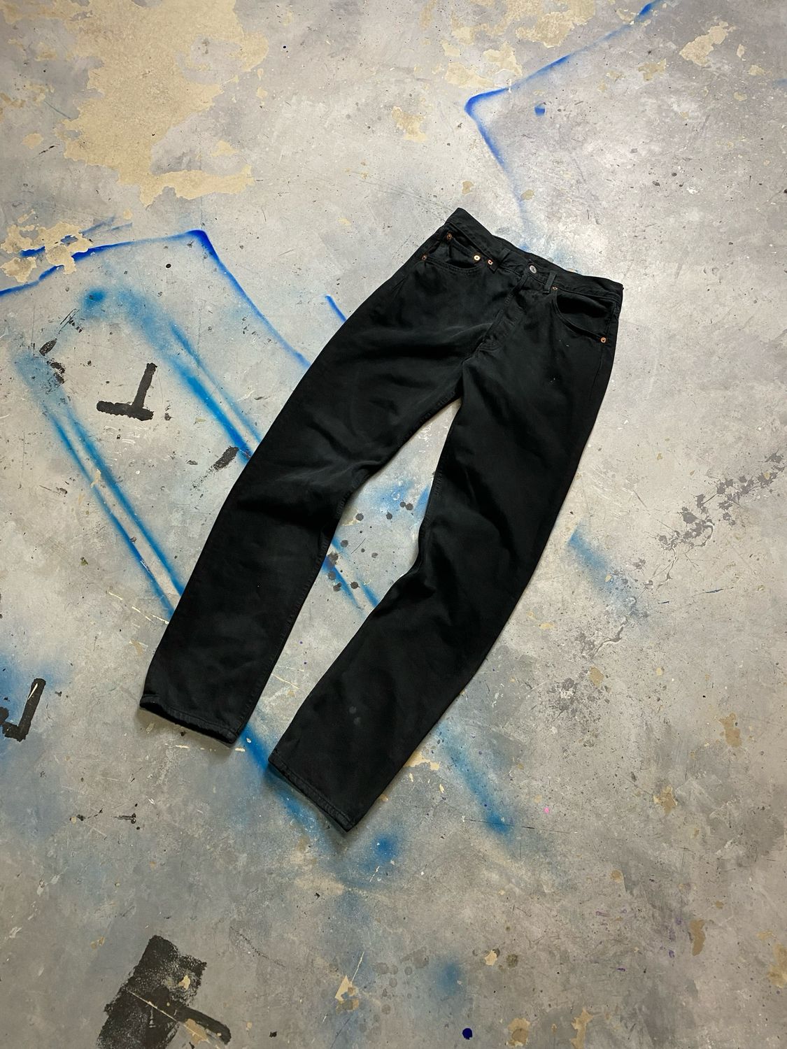 Spodnie Levis 501 31/34 Jeans Dyed Black 37 cm pas