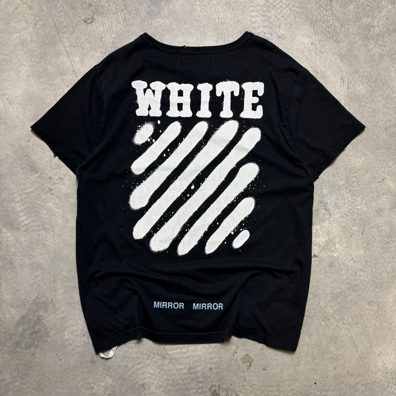 Koszulka Off-White Distressed Heavy Crosswalk Tee Black XL