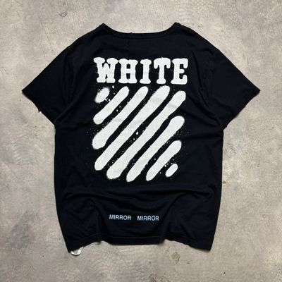 Koszulka Off-White Distressed Heavy Crosswalk Tee Black XL