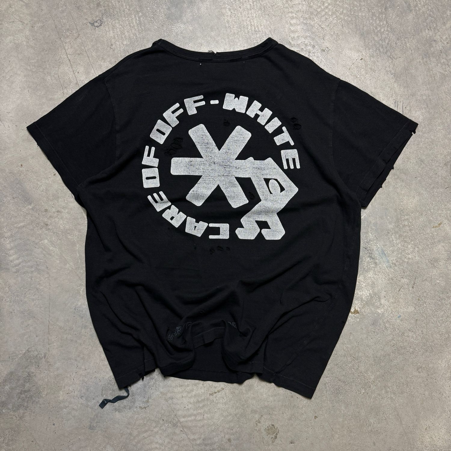 Koszulka Off-White Distressed Care of O-W Star Tee Black L