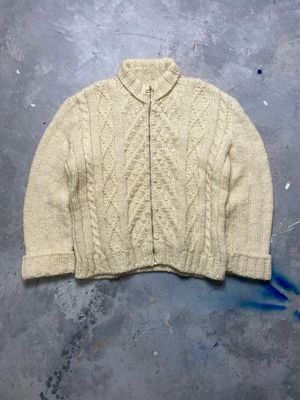 Sweter Knitted Golf Zip Sweater Creme L