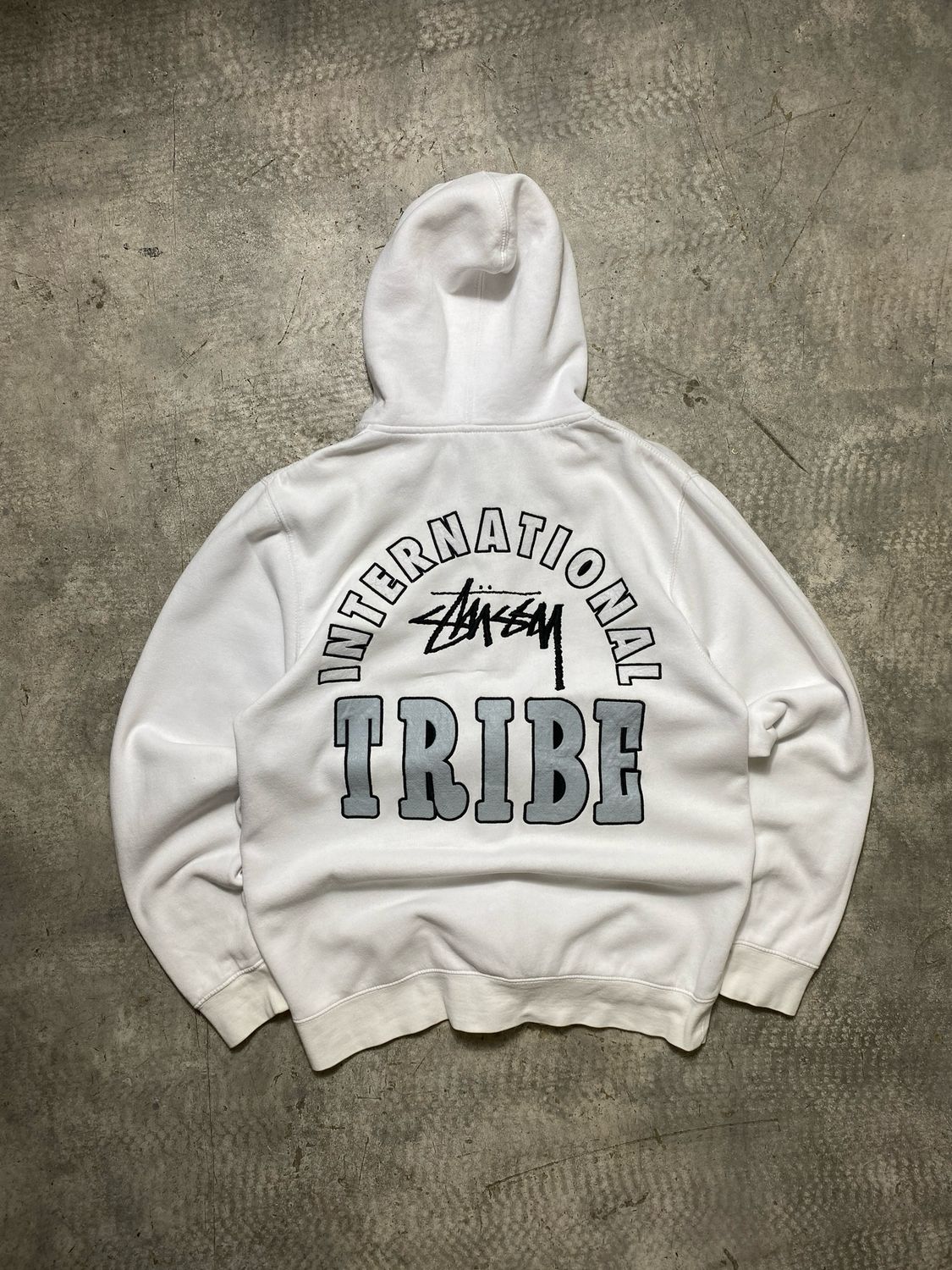 Bluza Stussy International Tribe Zip Hoodie White M