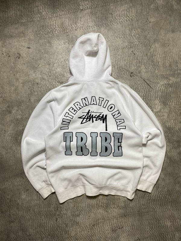 Bluza Stussy International Tribe Zip Hoodie White M