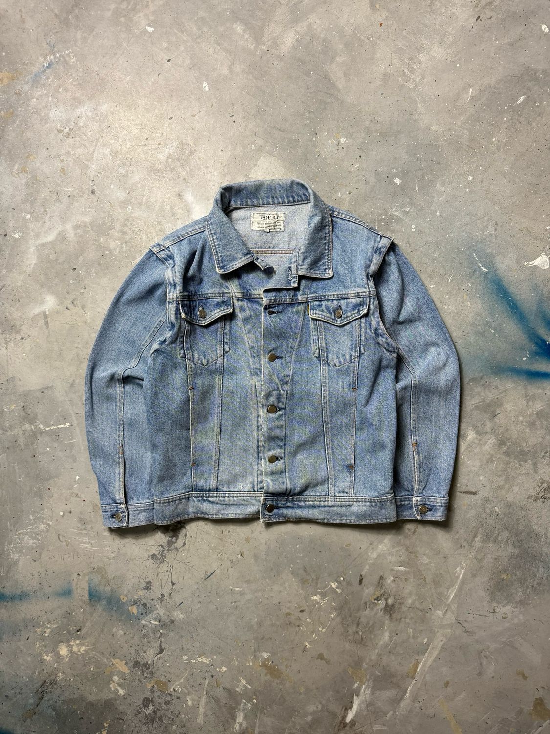 Kurtka POP84 Removable Sleeves Denim Jacket Blue M