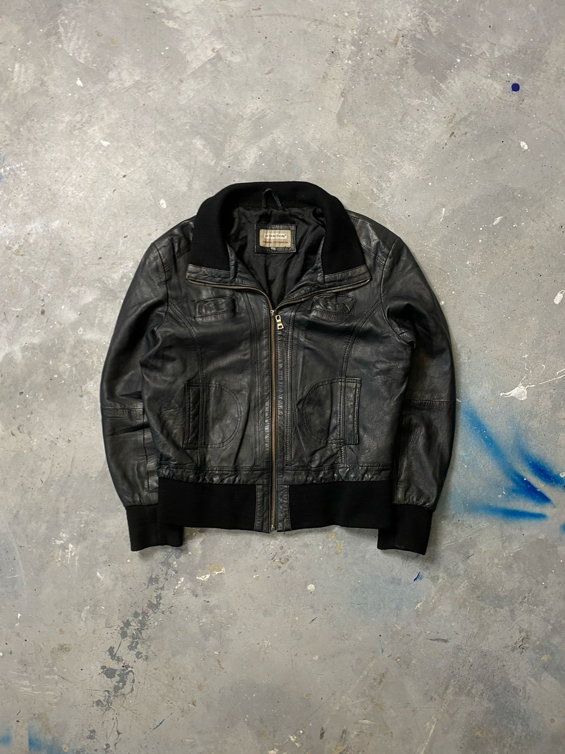 Kurtka Atraction Leather Jacket Black M