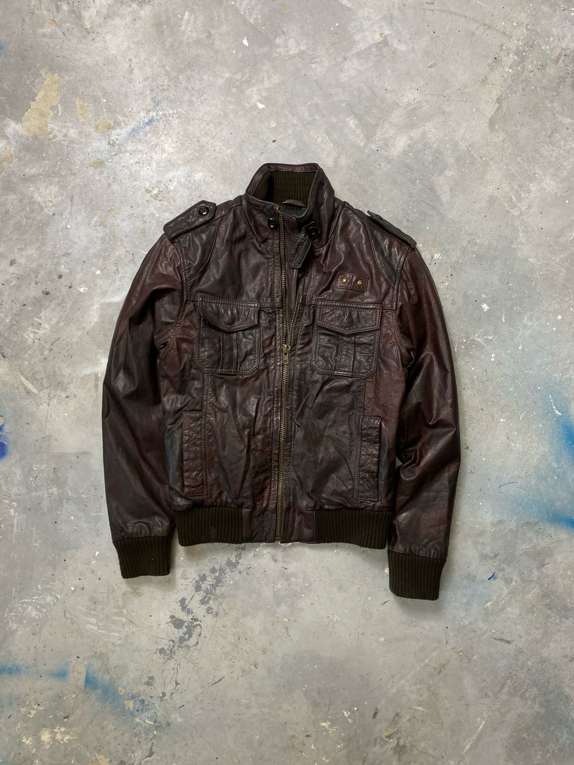 Kurtka y2k Leather Jacket Brown S