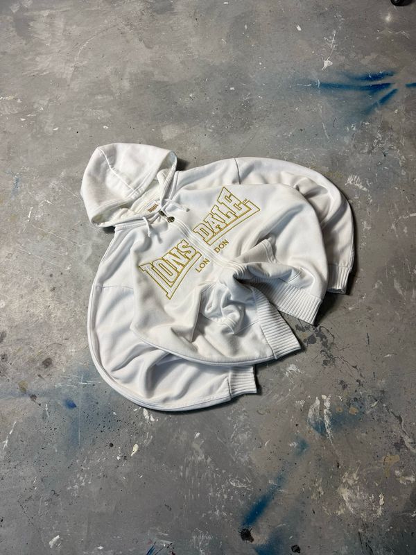 Bluza Lonsdale Go/Logo Zip Hoodie White L