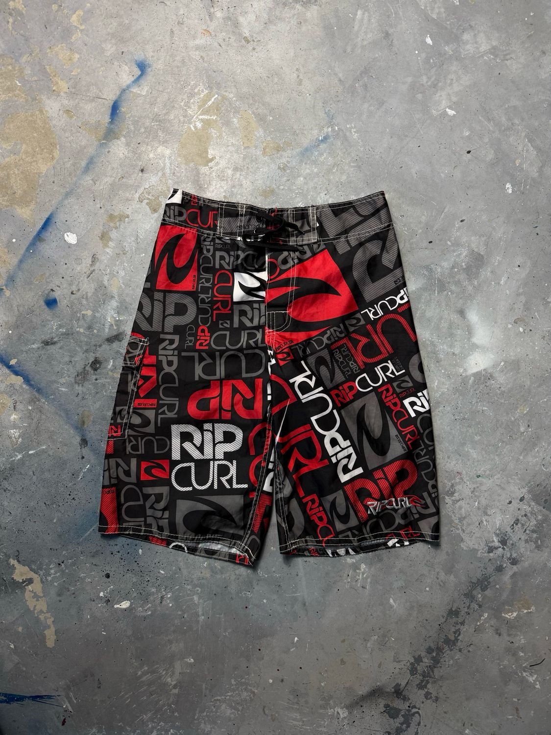 Spodnie Rip Curl Logo Full Print Swimming Pants Black-Red 38 cm pas
