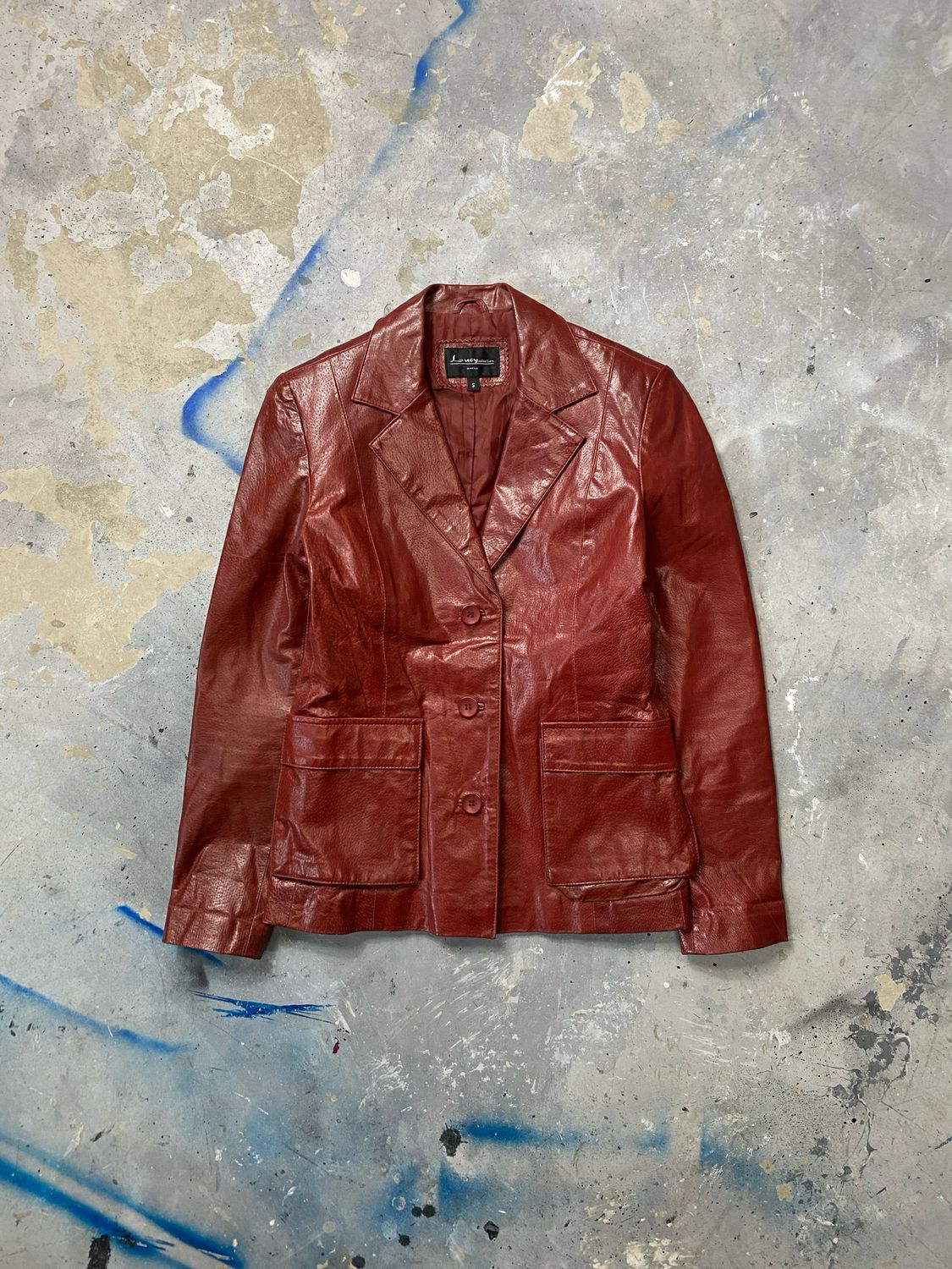 Kurtka Loucy Collection Leather Jacket Burgund S