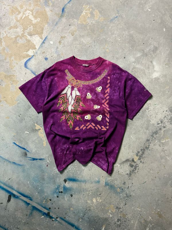 Koszulka Feathers Footprints Tee Purple/Tiedye L
