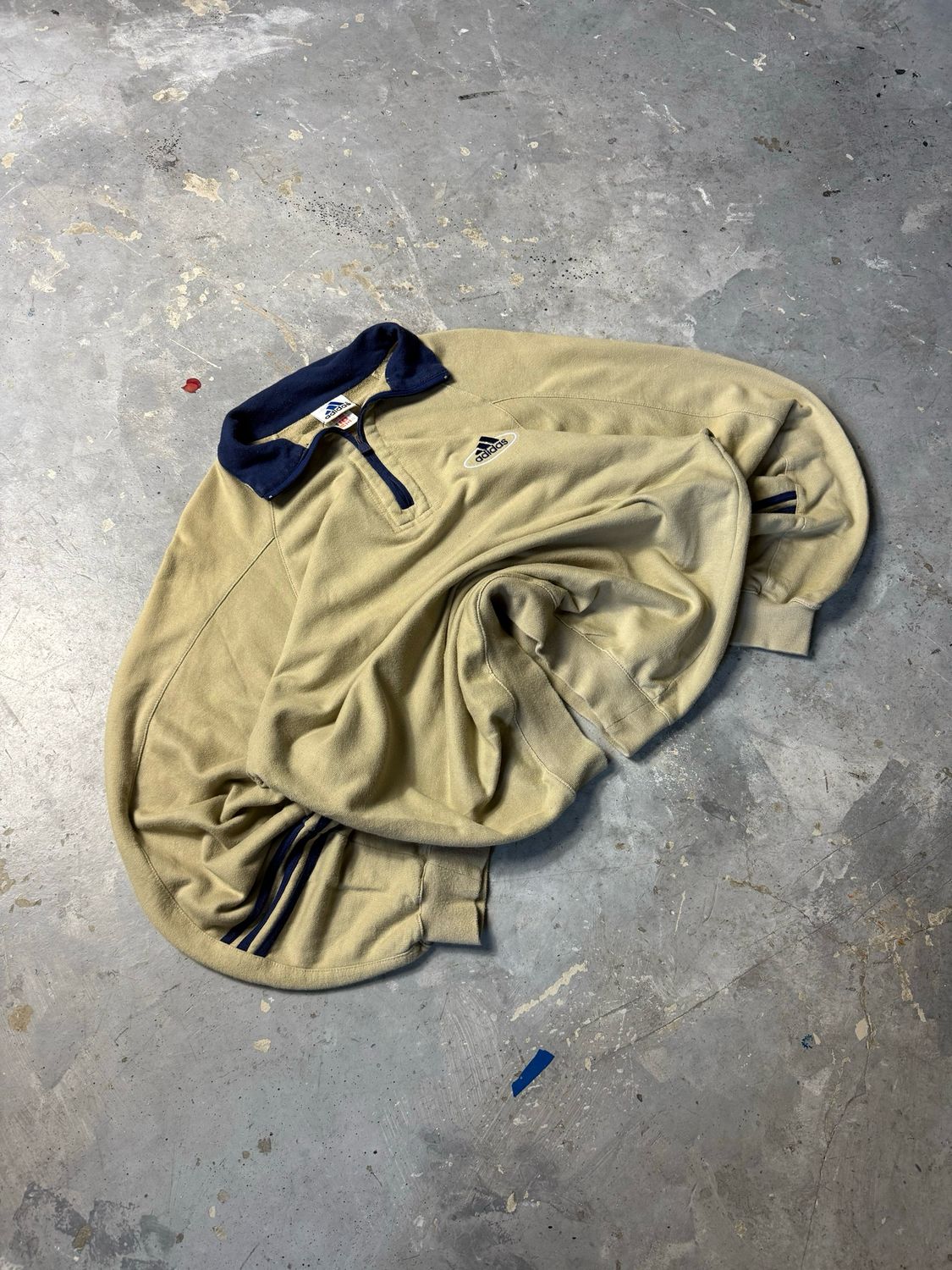 Bluza Adidas Nav/Stripes Quarter-Zip Beige L