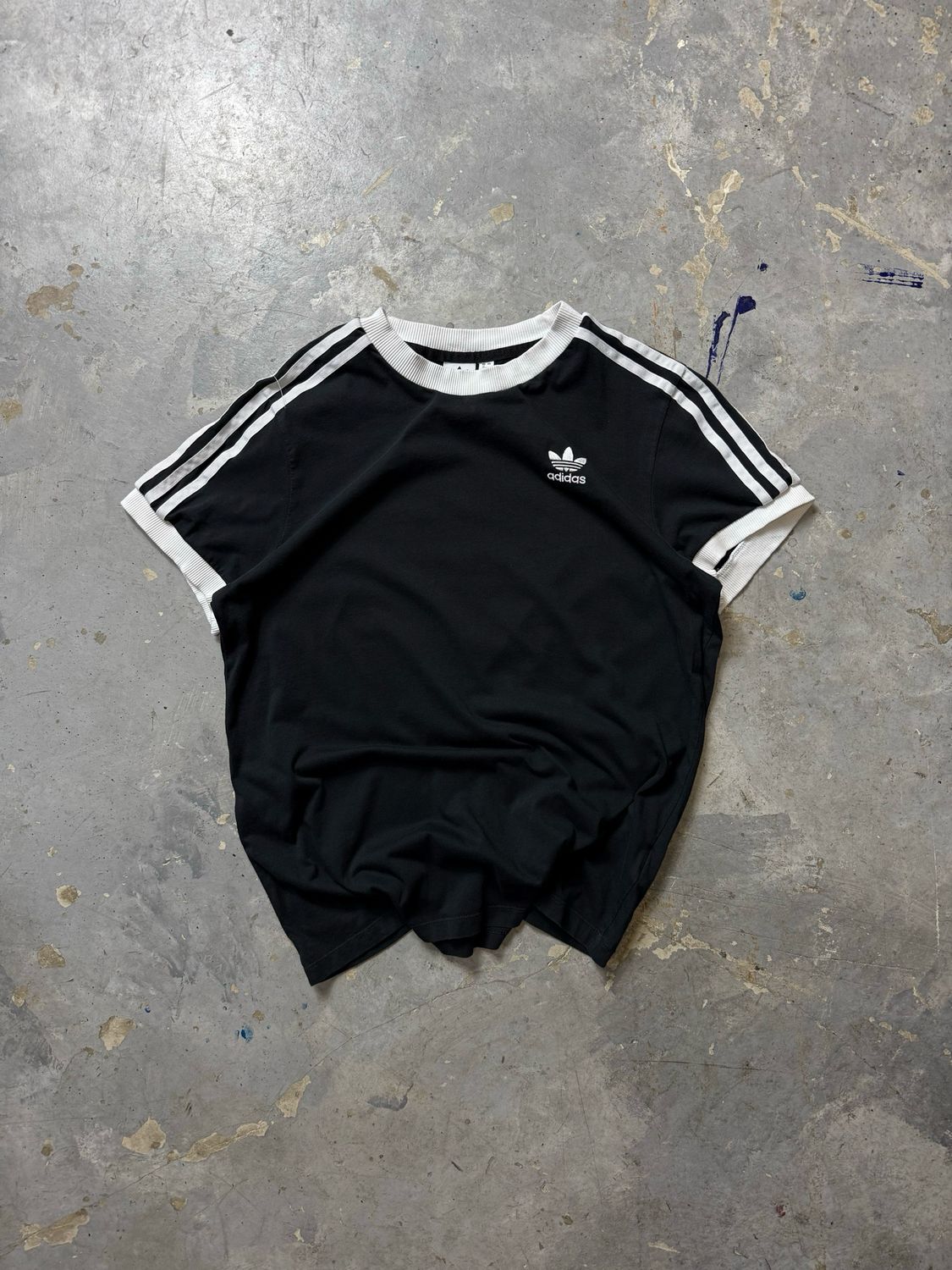 Koszulka Adidas Stripes Logo Tee Black M