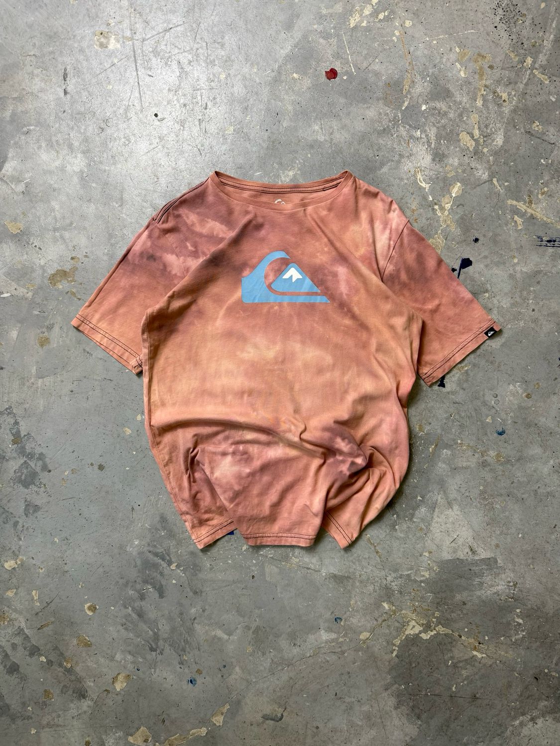 Koszulka Quiksilver Blu/Logo Tee Tiedye Creme S