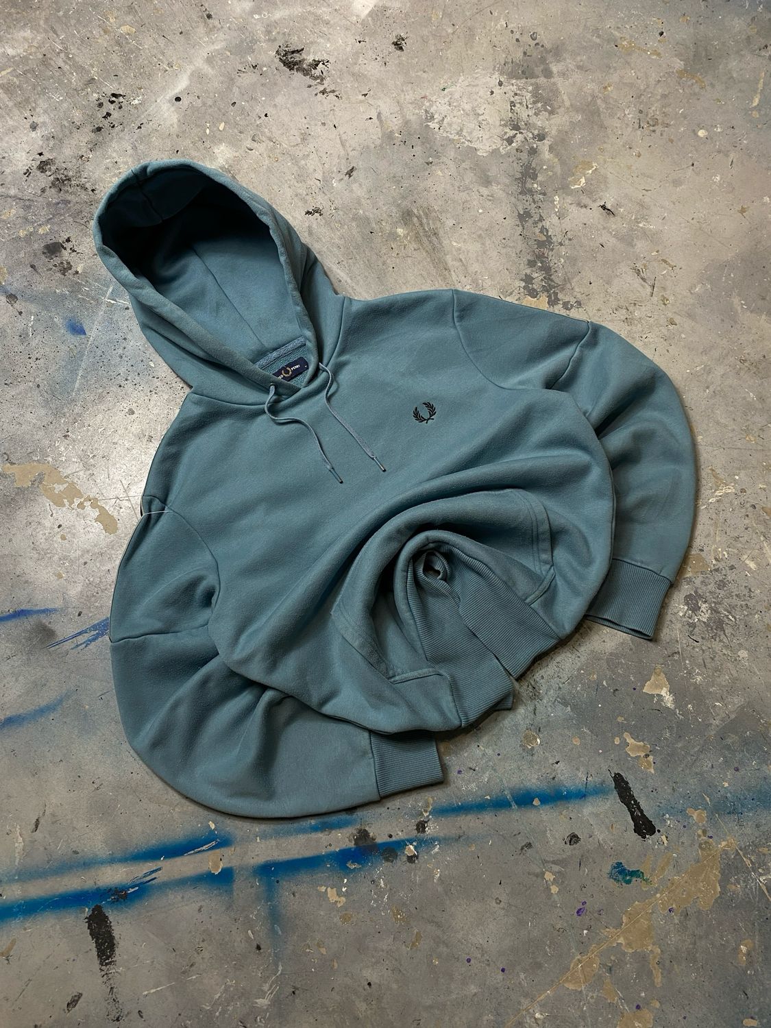 Bluza Fred Perry Log/Stripes Hoodie Blue M