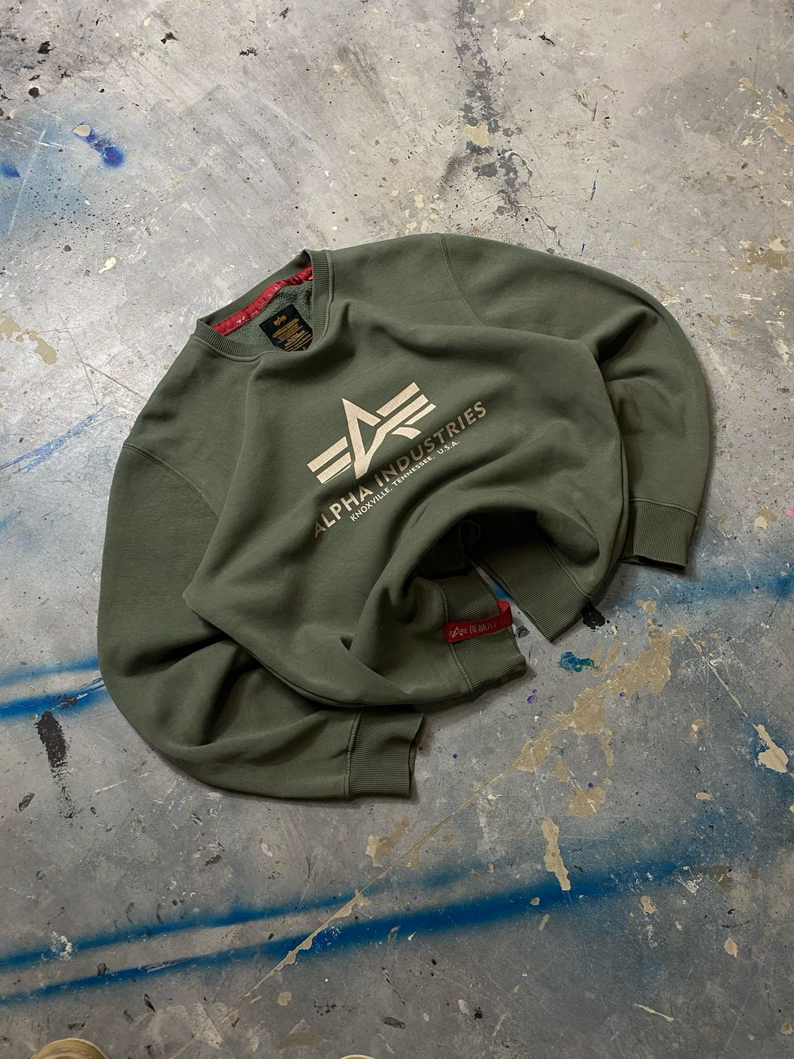 Bluza Alpha Industries Logo Crewneck Khaki M