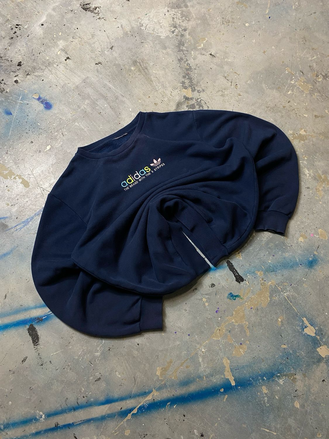 Bluza Adidas Brand 3 Stripes Crewneck Navy L