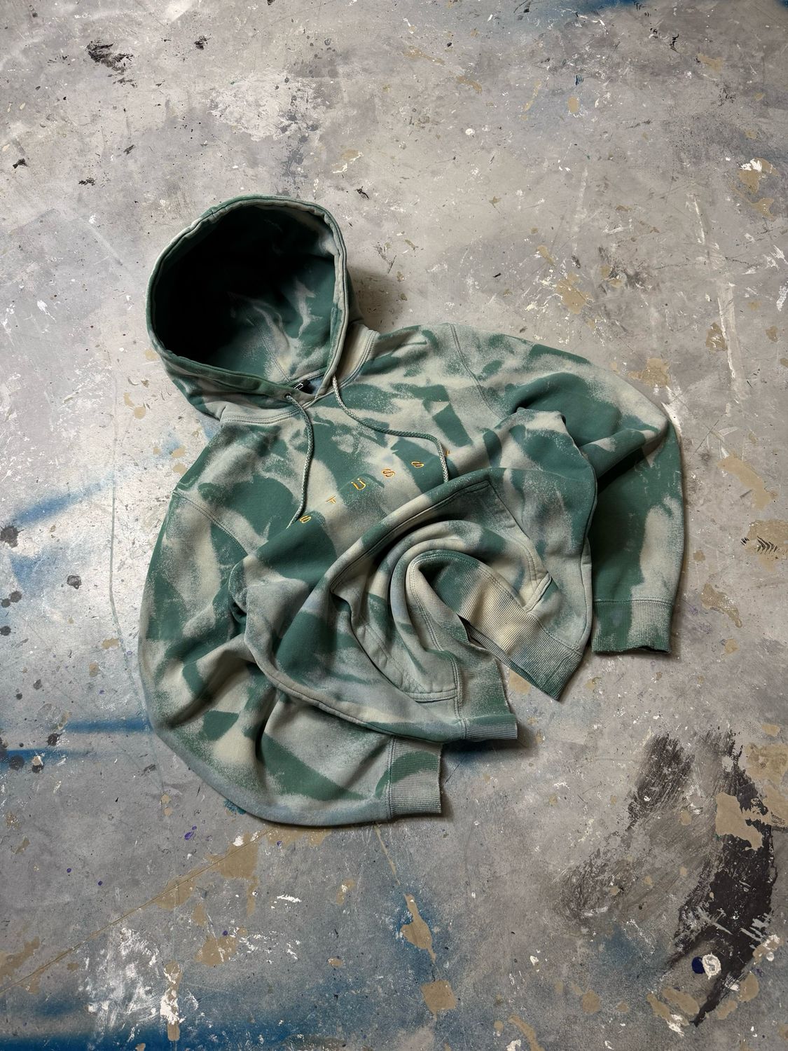 Bluza Stussy Gol/Logo Hoodie Tiedye Green S