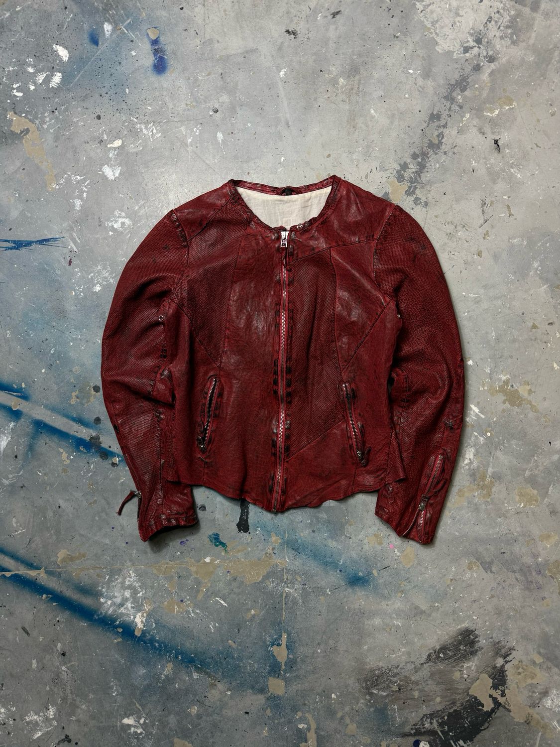Kurtka Freaky Nation Leather Jacket Red S