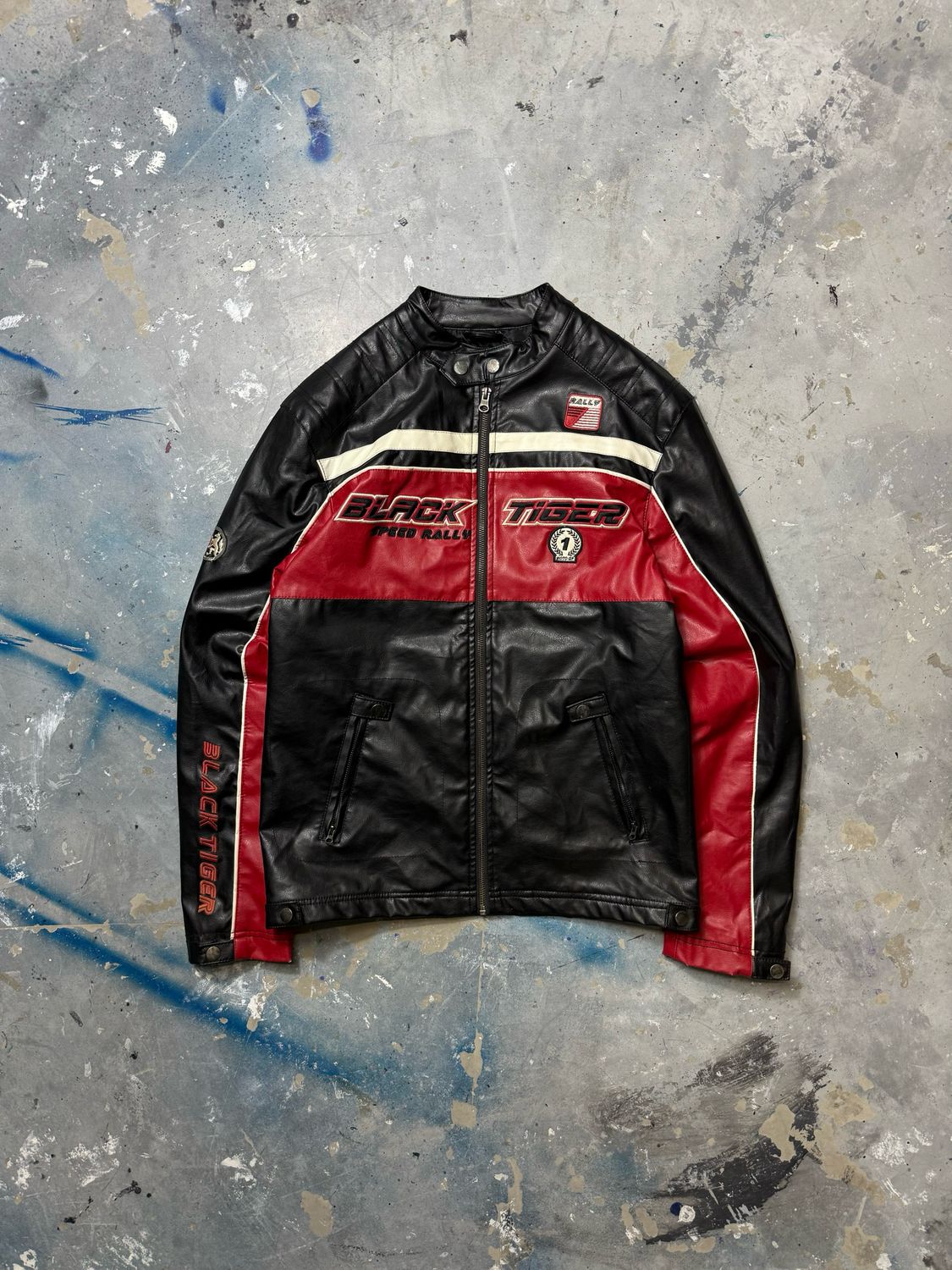 Kurtka Moto GP Black Tiger Leather Jacket Black M