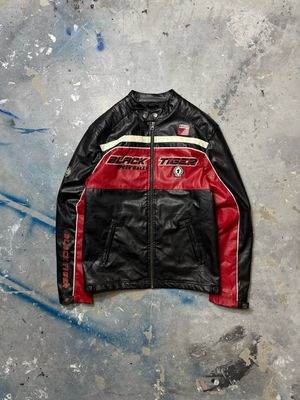 Kurtka Moto GP Black Tiger Leather Jacket Black M