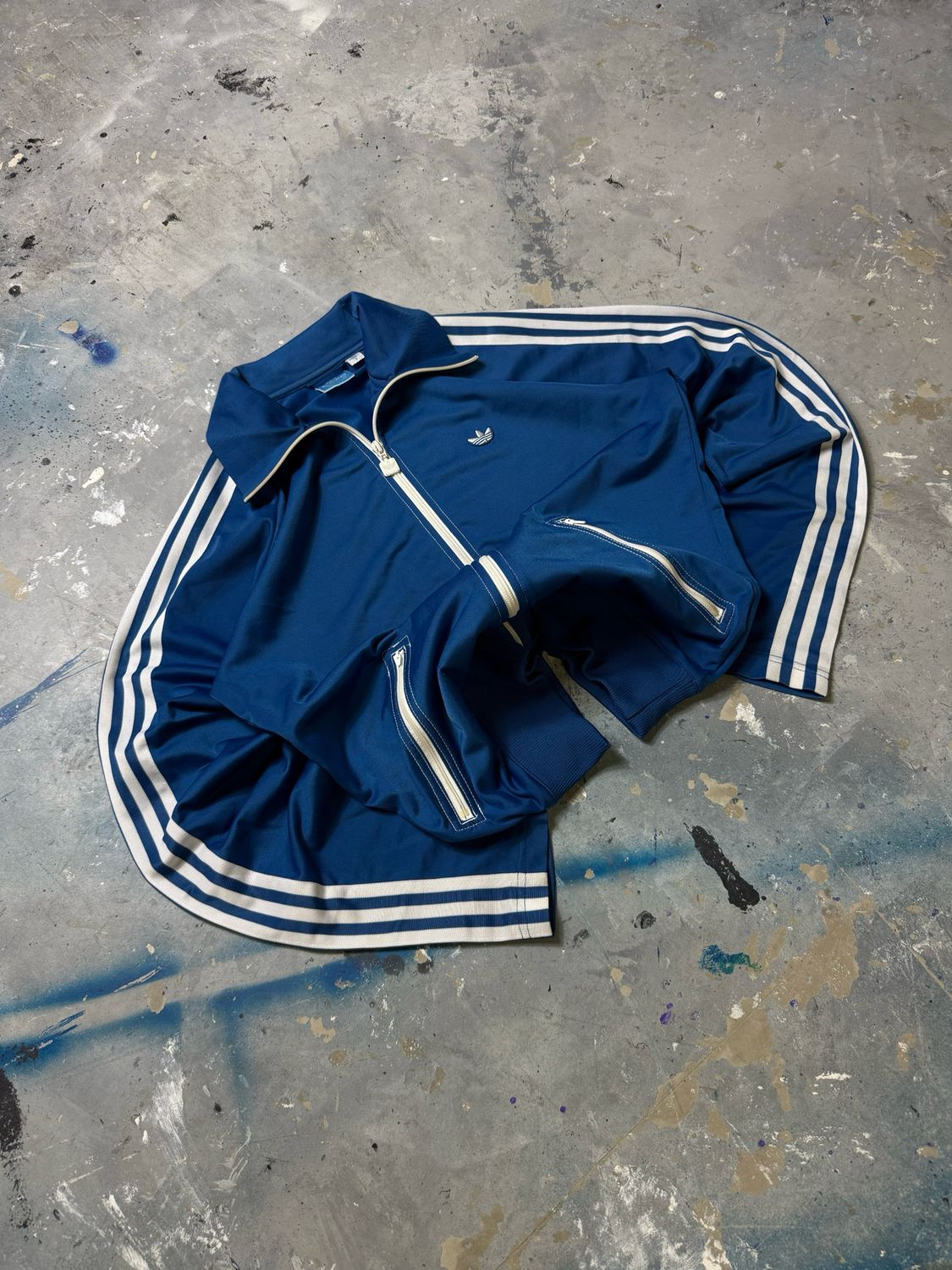 Bluza Adidas Wh/Stripes Tracksuit Blue M