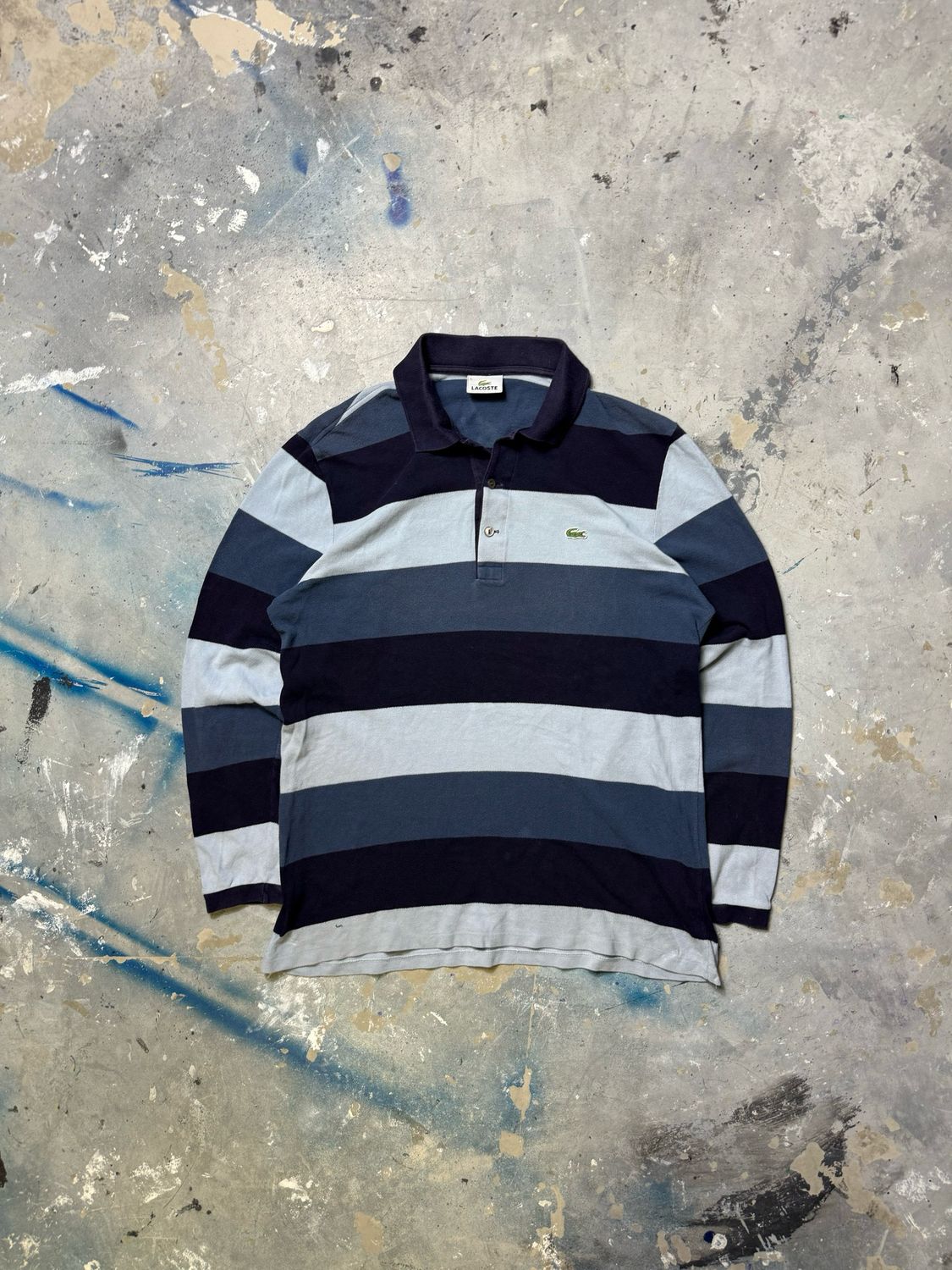 Bluza Lacoste Blue Shades Stripes Polo Long Blue M