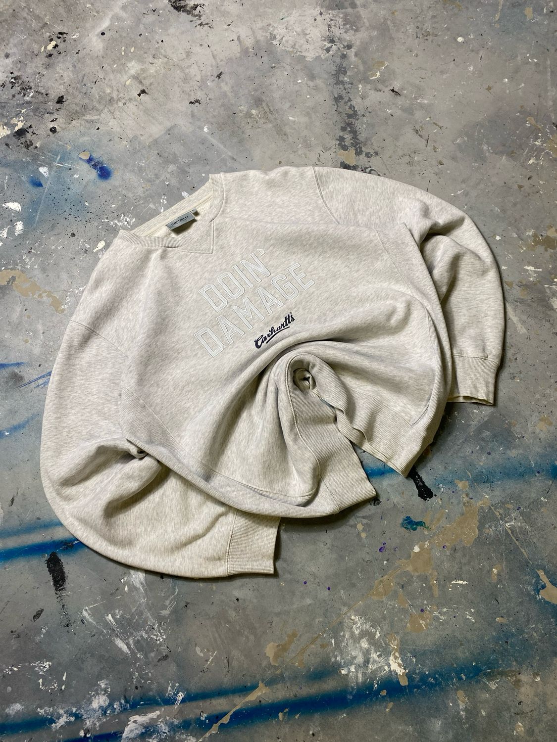 Bluza Carhartt Doin Damage Crewneck Light-Gray L