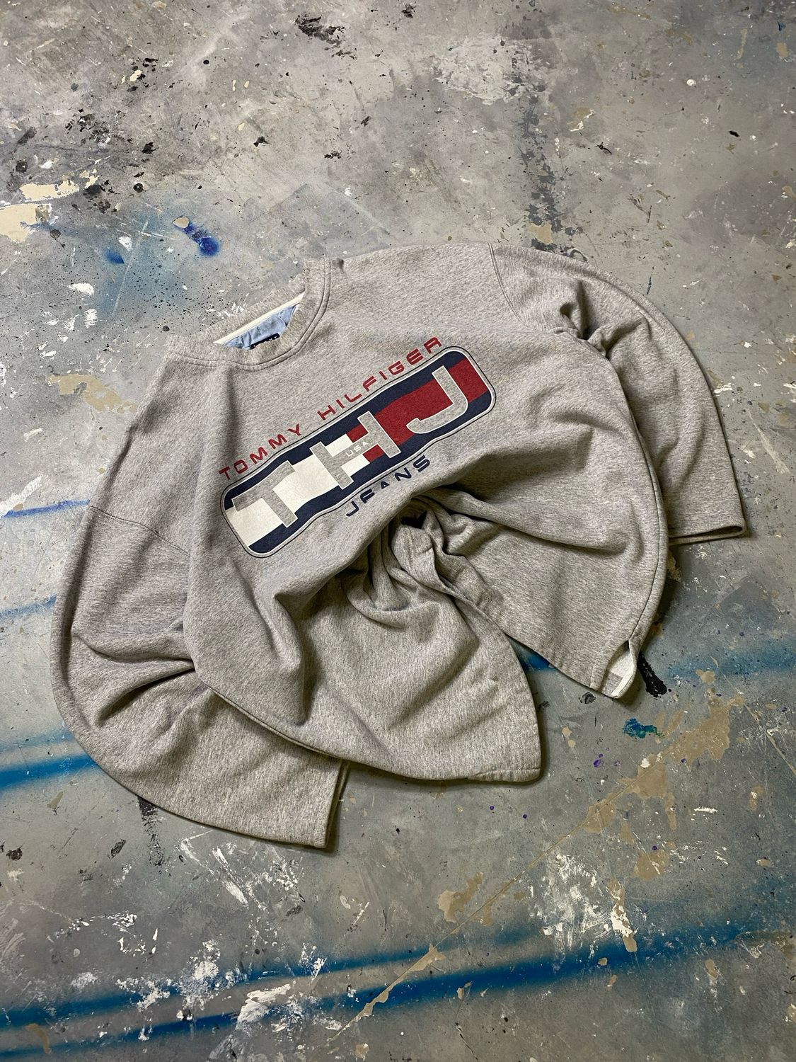 Bluza Tommy Hilfiger THJ Logo Crewneck Light-Gray XL