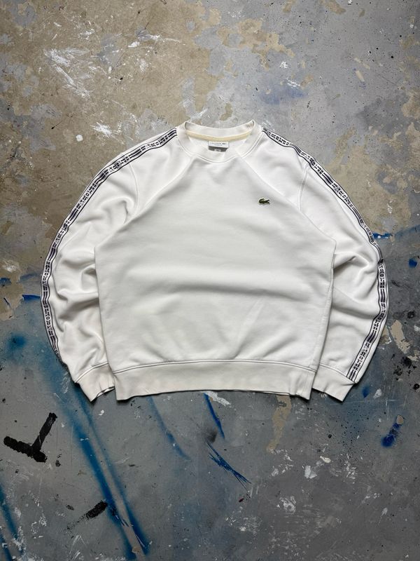 Bluza Lacoste Lo/Stripes Crewneck White M